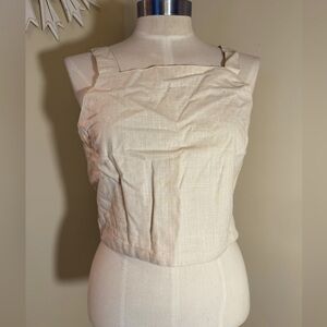 Kings Road nude cotton crop top S/M